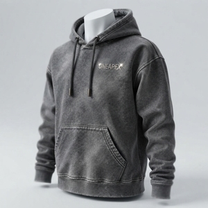 Sudadera con Capucha Personalizada con Logotipo de Diamantes de Imitación Grises para Hombre, Sudadera con Capucha Estilo Urbano con Letras de Cristal - Product Image 2