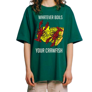 Camiseta de moda occidental para mujer, diseño personalizado 2026, de algodón, corte holgado, con bordado de lentejuelas de cangrejo de río, maíz, patatas, champiñones y ajo - Product Image 3