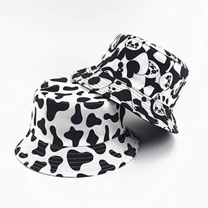 Wholesale Custom High Quality Polyester Printing Embroidery Logo <b>Reversible</b> Sun Cap Summer Unisex Cow Print Outdoor Beach Travel - Product Image 4