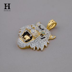 Colgante de Tigre con Diamantes de Moissanita Personalizado, Micro Pavé VVS, Collar con Cara de Animal Salvaje en 3D, Joyería de Oro de Dos Tonos de Fábrica - Product Image 2