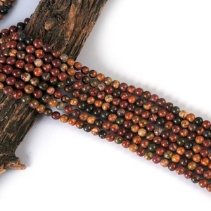 Cuentas redondas lisas de jaspe Picasso natural de 4MM, 6MM, 8MM, 10MM, cuentas de piedras preciosas sueltas para hacer joyas, collar, pulsera, manualidades - Product Image 2