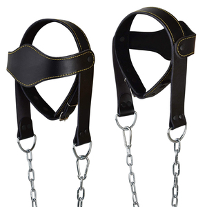 Custom Logo Color Best Quality <b>Leather</b> Head <b>Harness</b> Top Sale Fitness Equipment with Strong Steel Chain <b>Leather</b> Head <b>Harness</b> - Product Image 6