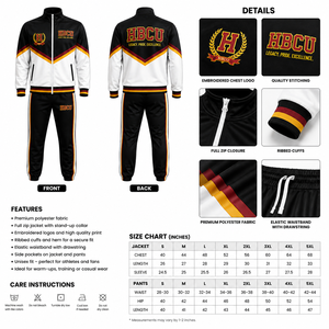 Conjunto Deportivo Premium para Hombre, Corte Ajustado, Estilo Moderno, Universitario HBCU y Casual, con Logotipo Personalizado, Hecho a Medida - Product Image 2