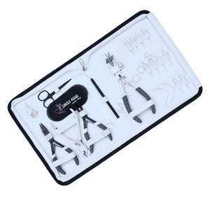 Kit d'outils professionnels pour extensions de cheveux de salon avec pince à bandes adhésives, crochet à boucle et aiguilles, pince à extensions de cheveux, outil de sertissage à micro-perles - Product Image 1