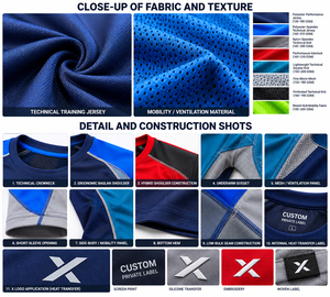 T-shirts de sport pour hommes - Bleu marine, rouge, noir et six autres couleurs - Fabricant de vêtements de sport et d'extérieur - T-shirt à manches courtes - Product Image 4
