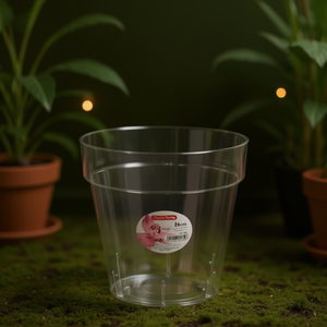 MACETA 16CM Pot de fleurs en plastique transparent élégant et stylé pour votre jardin intérieur - Product Image 1