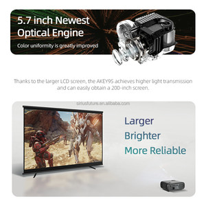 AUN AKEY9S, mini projecteur portable Android, le meilleur projecteur intelligent pour la maison, les jeux, haute luminosité, WIFI, Bluetooth, 1080P, 4K, 200 pouces - Product Image 3