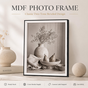 <b>Black</b> Square Single Opening MDF Wooden <b>Photo</b> <b>Frame</b> 8*8 10*10 12*12 Tabletop Wall Display MDF1530-S-SQ - Product Image 1