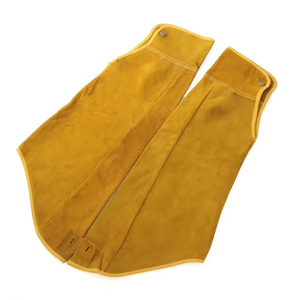 Manchons de protection pour les bras en cuir résistant à la chaleur, longs, à boutons, en cuir de vachette fendu, pour soudeurs - Product Image 3