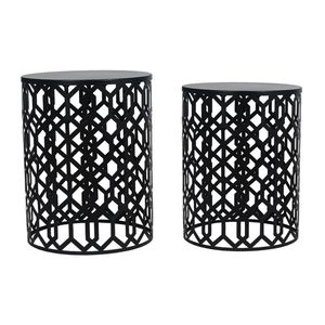 Table d'appoint en métal noir, finition moderne, mobilier sophistiqué, table d'appoint décorative, design d'intérieur - Product Image 1