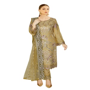 Venta al por mayor vestidos paquistaníes de gasa de marca original trajes de 3 piezas por Ramsha ropa india y paquistaní Heavy Designer Maxi - Product Image 1