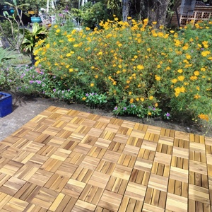 กระเบื้องพื้นไม้กระถินณรงค์ ขนาด 300*300 มม. สำหรับตกแต่งภายใน-ภายนอกบ้าน สวน ระเบียง สนามหลังบ้าน แบบประกบกัน - Product Image 2