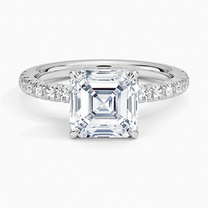 Anillo BOJ 093 con Corte Asscher, Plata 925, Halo de Piedras, Engaste de Garras, Anillo Solitario con Diamante de 2ct, Color D, VVS1, Moissanita, Certificado GRA - Product Image 1