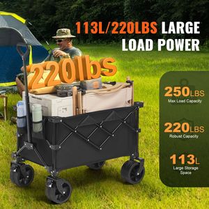 Carrello da Spiaggia Pieghevole da 113 L con Ruote per Tutti i Terreni e Capacità Massima di 250 Libbre - Product Image 2