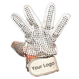 Gants en coton ornés de strass argentés, longueur poignet, pour les soirées, style uni, utilisables en toutes saisons - Product Image 5