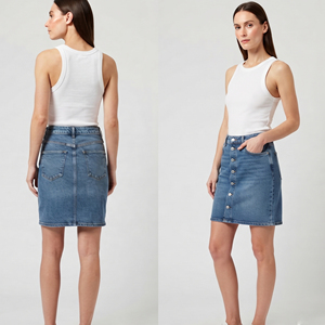 Minifalda vaquera de cintura alta para mujer, plisada con botones, estilo casual, vaqueros lavados, faldas vaqueras de moda urbana para mujer - Product Image 5