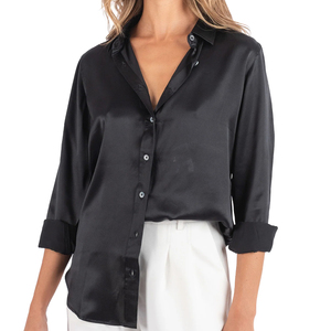 Luxury 100 Silk Shirt Women Long Sleeve Office <b>Blouse</b> Elegant Button Up Top Solid Color <b>Satin</b> <b>Blouse</b> Plus Size Female Clothing - Product Image 6