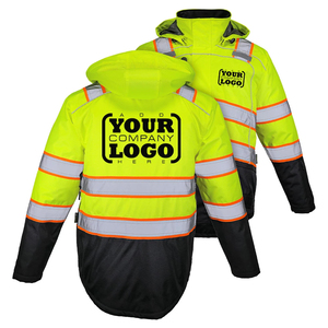 Chaqueta de seguridad de alta visibilidad con paneles de contraste, chaqueta de trabajo reflectante y protectora, chaqueta de seguridad de alta visibilidad para servicios públicos - Product Image 2