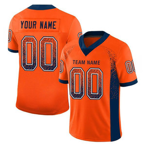 Custom American Football Jersey V-Neck Short Sleeve Sublimated Mesh 100% Polyester Breathable Team <b>Name</b> Adult Unisex All Seasons - Product Image 3