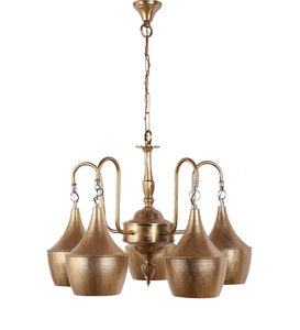 Lustre moderne en métal doré, luminaire suspendu de luxe, lampe contemporaine, finition laiton vintage - Product Image 1