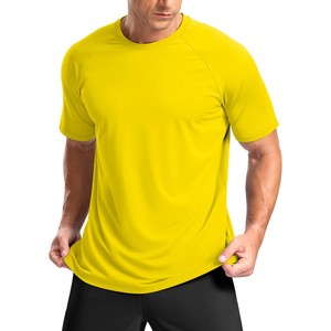 Camiseta Deportiva Amarilla para Hombre, Modelo 2026, Corte Ajustado, Manga Corta, Cuello Redondo, Color Sólido, Tejido Modal, Logotipo Frontal, Secado Rápido, Informal - Product Image 1