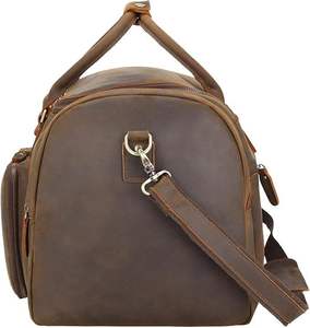 High Quality Custom Made Luxury Genuine Leather Foldable Waterproof Gym <b>Duffel</b> <b>Bag</b> for Travel and Sports Use - Product Image 2