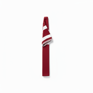 T-shirt rouge pour homme à manches courtes avec rayures blanches et logo, design sportif, col rond, coupe classique, tissu jersey - Product Image 3