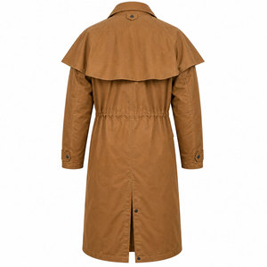 Manteau long imperméable et respirant en toile cirée pour femme, style trench, coupe-vent, pour l'équitation, le travail en extérieur, 100% résistant au vent - Product Image 2