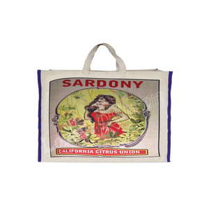 High Quality Portable Travel Beach Tote Bag Custom Logo Print Canvas Shopping <b>Handbag</b> with Cotton Handle Beige Creative Design - Product Image 3