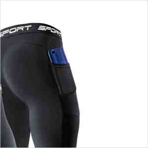 Pantalones Cortos de Compresión para Hombre, Estampado Deportivo, Secado Rápido, con Bolsillos, Cintura Media, Cortos, de Spandex y Poliéster, Tejido Elástico - Product Image 2