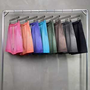 Shorts vintage pour homme personnalisés par le fabricant, en molleton épais 350G, effet délavé soleil, 100% coton, délavé à l'acide, couleur unie - Product Image 4