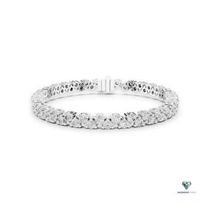 Pulsera de tenis con diamantes cultivados en laboratorio de 6.20 CT, redondos, en oro macizo de 14K y 18K, pulsera clásica de eslabones lineales de 7 pulgadas con engaste tipo collet para mujer - Product Image 5