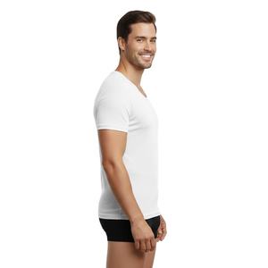 T-shirt anti-transpiration personnalisé pour homme, coupe ajustée, 100 % coton, séchage rapide, respirant, avec coussinet anti-transpiration sous les aisselles, directement de l'usine, OEM - Product Image 2