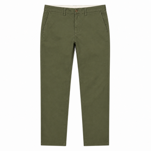 Pantalon Chino Extensible Écologique pour Homme, Coupe Droite, Devant Plat, Taille Moyenne, Respirant, Décontracté, en Coton, Fermeture Éclair, OEM ODM - Product Image 5