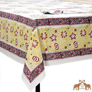 Mantel de 100% algodón reutilizable al por mayor mantel de mesa de boda personalizado mantel redondo estampado de Mughal gran oferta - Product Image 2