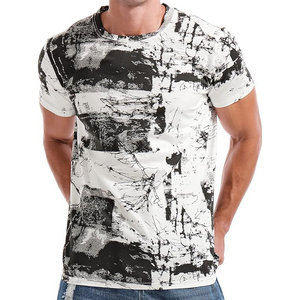 Heavy Border Splatter Grunge Print Crew Neck Men's Tshirt Wholesale Dropshipping Europe Bulk - Product Image 1