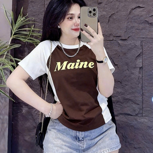 Women Asymmetrical Short Sleeve T Shirt Wholesale High Quality Fast Delivery 100% <b>Linen</b> Casual Customized Packaging Made Vietnam - Product Image 2