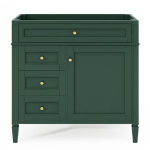 Mobile Bagno Moderno da 36 Pollici Senza Piano, Struttura in Legno Massello con 2 Cassetti a Ribalta e 2 Cassetti Standard - Product Image 2