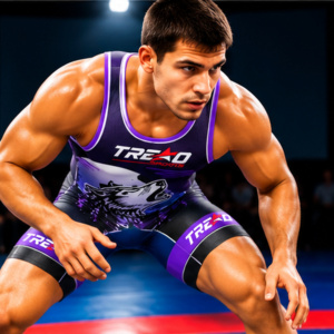 Custom Samurai Tiger <b>Wrestling</b> <b>Singlet</b> for <b>Men</b> Red Black Sublimation Team Competition Uniform Personalized Logo OEM Sportswear - Product Image 5