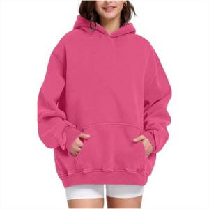 <b>Sweatshirts</b> <b>for</b> <b>Women</b> 100% Cotton Fleece <b>Long</b> Sleeve Hooded Winter/Autumn Wear with Pockets Low MOQ - Product Image 4