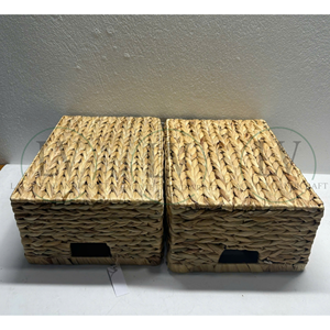 Custom Size Eco-Friendly Water Hyacinth <b>Basket</b> With Handle, Hand <b>Woven</b> Storage <b>Basket</b> With Lid Handcrafted Decor From Vietnam - Product Image 6