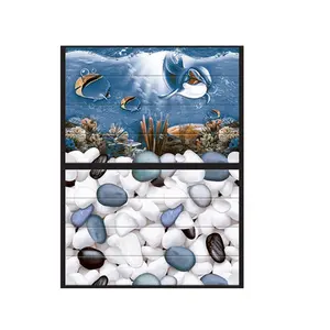 美丽的高光海洋海豚意大利印花300x600 300x450釉面浴室陶瓷墙砖