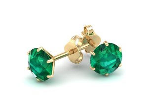 REYES Factory Wholesale Price 14K Solid Gold 2.57 Carat Emerald Gemstone Screw <b>Back</b> Stud <b>Earrings</b> For Women Fine Jewelry - Product Image 6
