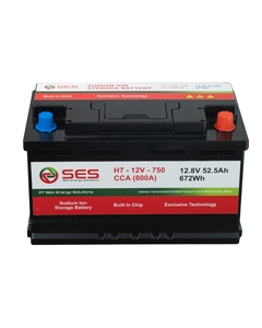 Batterie LiFePO4 liquide SES 12,8V 50Ah 52,5Ah 672Wh pour automobile, 3000 cycles, puce intégrée, stockage d'énergie, 0~60°C, 6KG, 200x240x540mm - Product Image 3