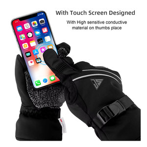 Gants d'hiver personnalisés, compatibles écran tactile, chauds pour le froid, pour le snowboard et le ski, en tissu imperméable, simili cuir, impression silicone - Product Image 3