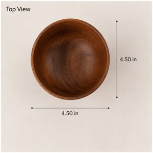 Tazón de madera para servir, 4.5 pulgadas de diámetro, 2.75 pulgadas de altura, solo lavar a mano, utensilios, cucharas - Product Image 3