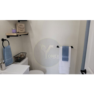 Modern Eco Friendly <b>Bathroom</b> <b>Accessories</b> Set <b>Matte</b> <b>Black</b> Brass Complete Bath Wash <b>Accessories</b> Set - Product Image 6