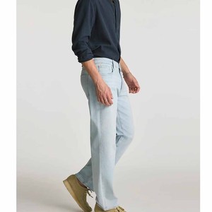 Jeans pour homme sur mesure, coupe droite, délavage clair, denim en coton de qualité supérieure, décontracté, 5 poches, fabricant OEM ODM - Product Image 4