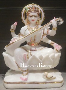 <b>Religious</b> Marble Saraswati Maa <b>Statue</b> - Product Image 2