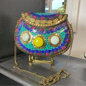 Vintage Antique <b>Silver</b> Women's Party <b>Clutch</b> Elegant Crystal Fashion Accessory - Product Image 4